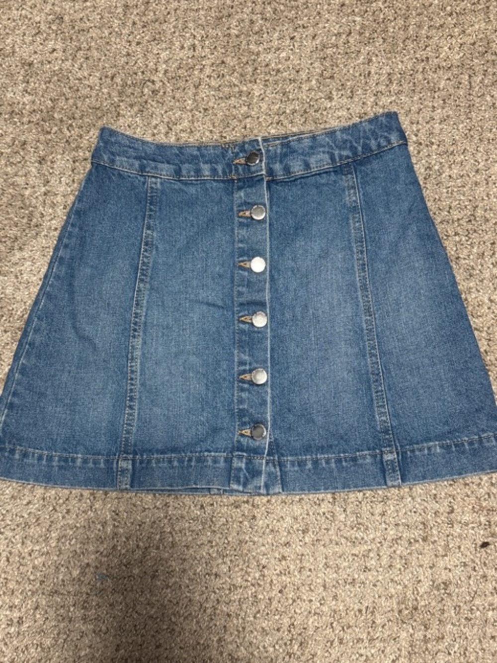 Y2K Denim Button-Front Mini Skirt
